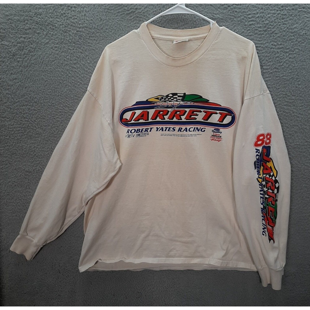 Vintage Chase Authentics Shirt Adult XL White Dale Jarrett Nascar Grunge Y2K